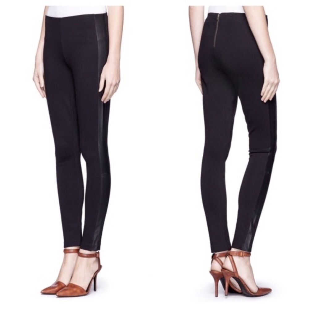J Crew pants with 100% leather trim